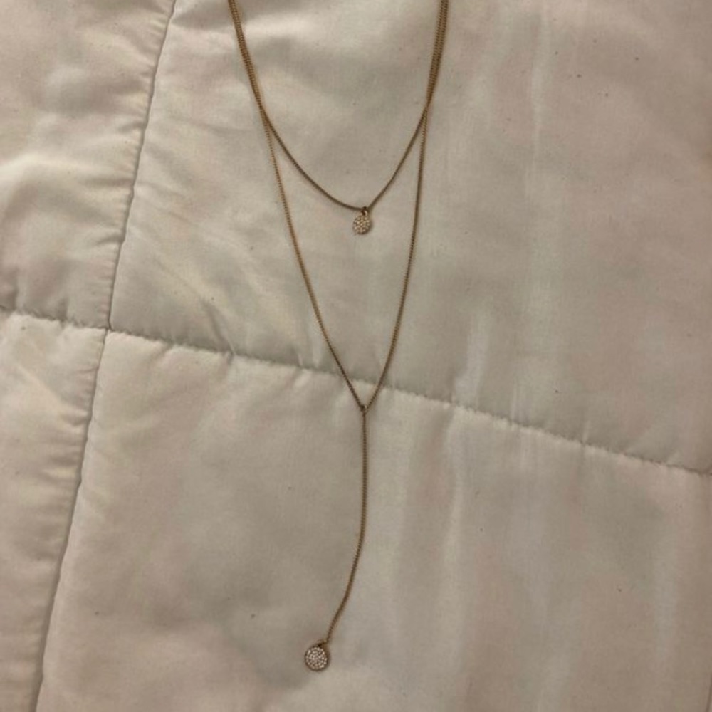 Gold Tiered Rhinestone Necklace
